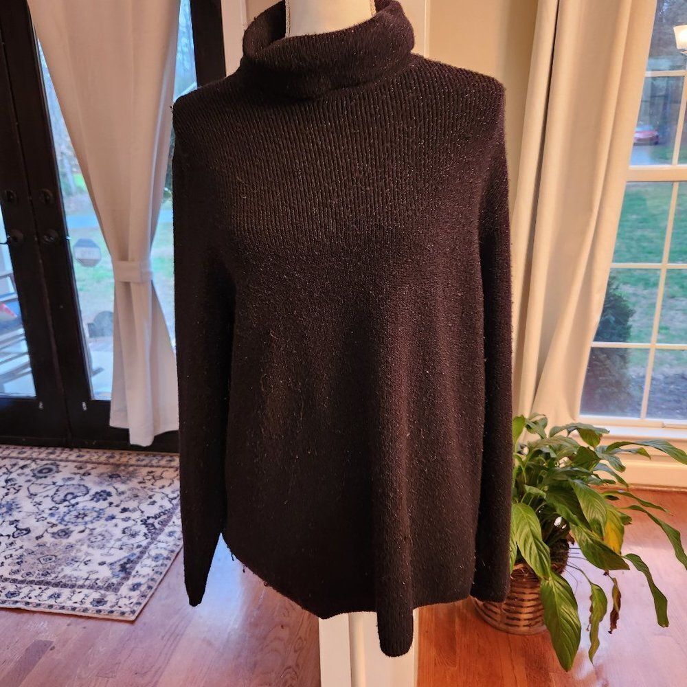 Shimmer Black Turtleneck